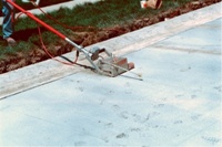 cutting joints in the concrete